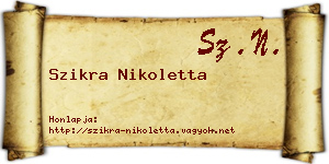 Szikra Nikoletta névjegykártya