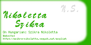 nikoletta szikra business card
